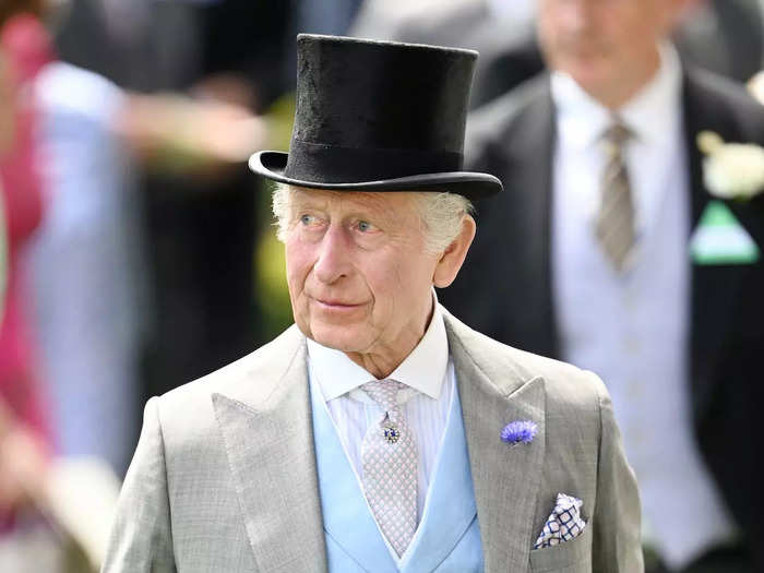 Charles opted for a different color palette for his Royal Ascot appearance on Thursday. 