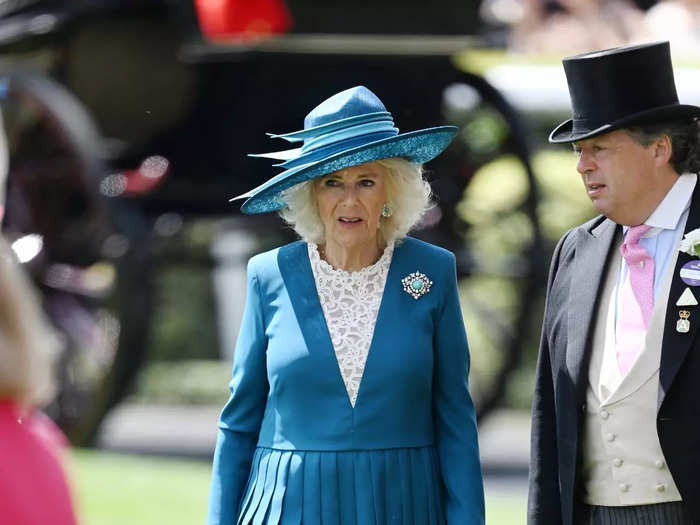Camilla made a splash the following day when she arrived at the races solo and wearing Dior. 