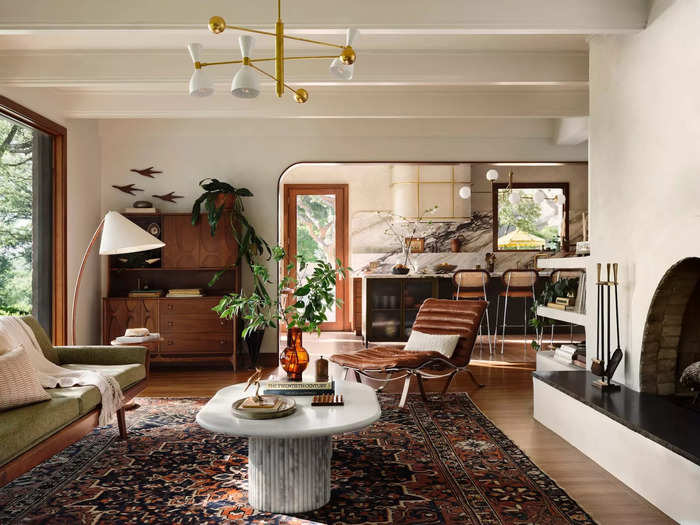 The light fixtures throughout the home had a midcentury modern flair.