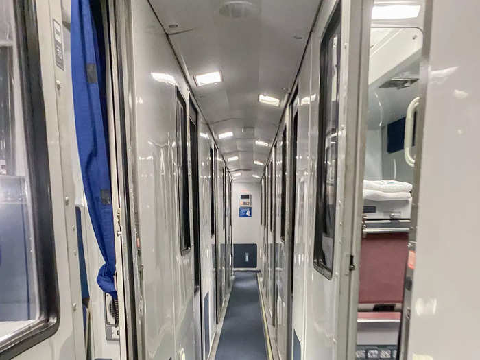 Once on the train, I walked down the narrow corridor of three sleeper cars to find my room.