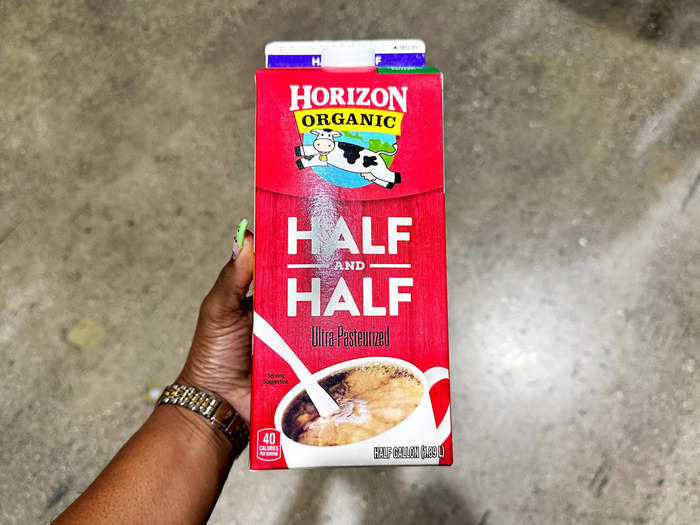 My husband drinks at least four cups of coffee daily, so Horizon Organic half-and-half is necessary.