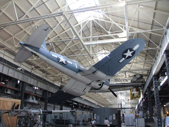 The museum also displayed a Corsair fighter plane from World War II.