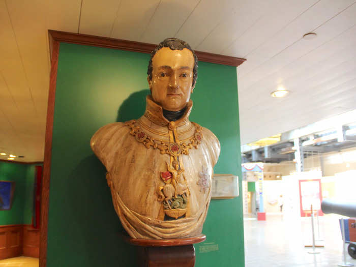 A wooden figurehead from the early 19th century was believed to be modeled after King George IV.