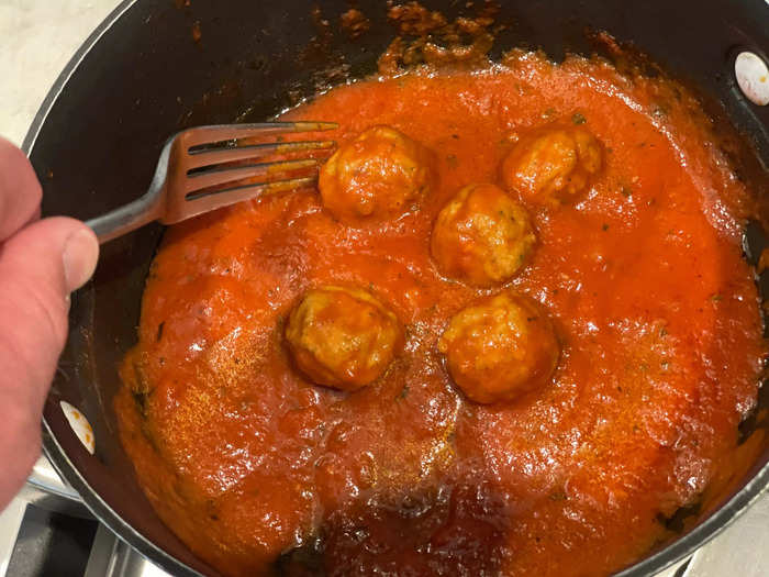 The stovetop meatballs were the most flavorful. 