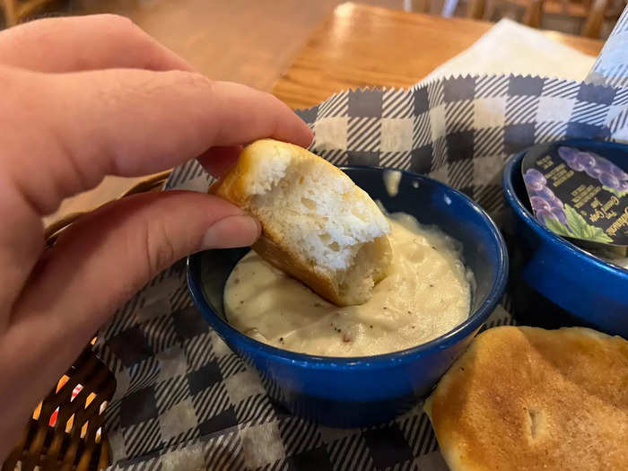 I had to dip the biscuits in a cup of gravy.