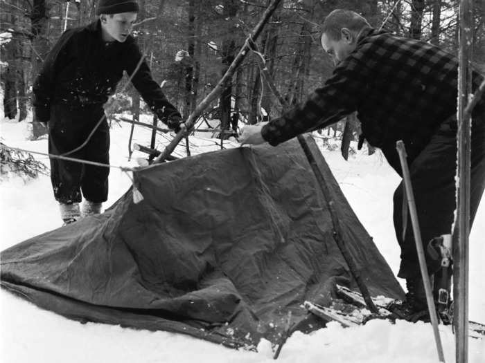 These simple tents were used regardless of weather conditions.