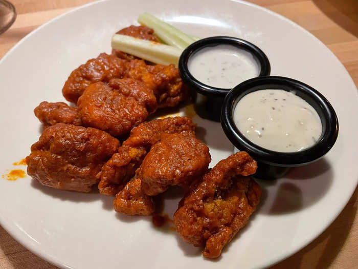 The classic Buffalo boneless wings were perfect.