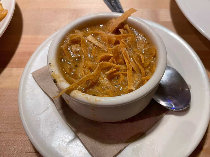 I loved the chicken-tortilla soup but it was tiny.