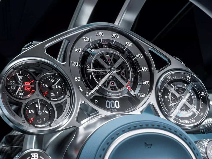 The centerpiece of the interior is the gauge cluster.