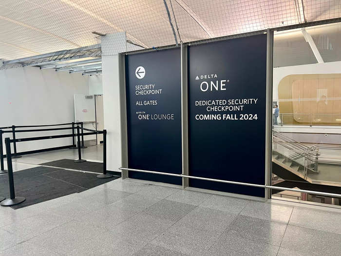 There are concierge desks and bag drop stations to help travelers before they are directed to what will eventually be a private security line.