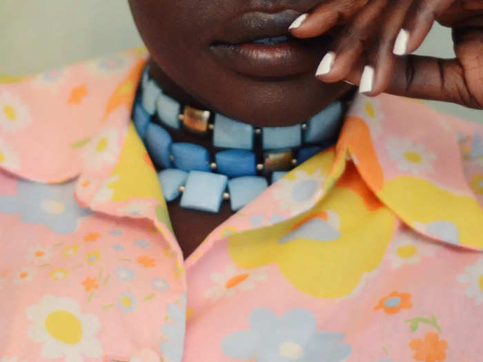 Bright-colored, plastic jewelry can come across as juvenile. 