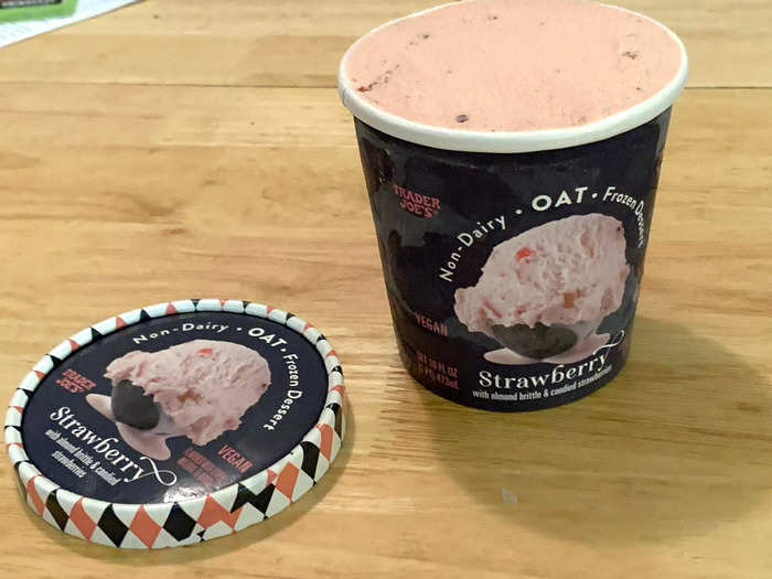 The oat-milk strawberry frozen dessert would be a vegan ice-cream lover