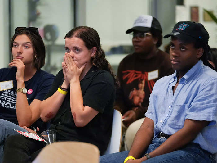Watchers appeared nervous at an event hosted by the Miami Freedom Project in Florida.