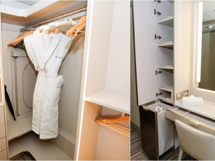 A walk-in closet and vanity separated the bathroom from the bedroom.