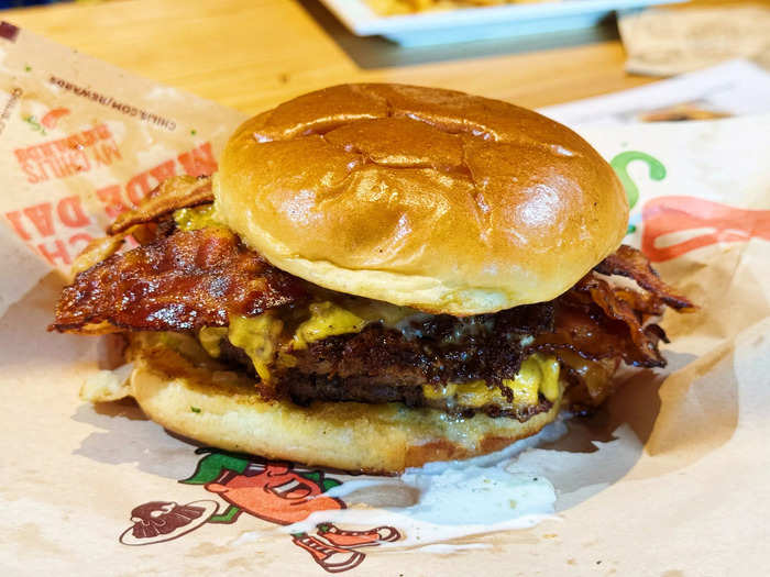 Our least favorite burger was also the most decadent: the Bacon Rancher.
