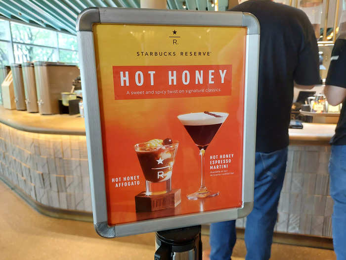 There are some hot honey cocktails on the menu, too. The affogato costs $10.50 and the espresso martini costs $18.