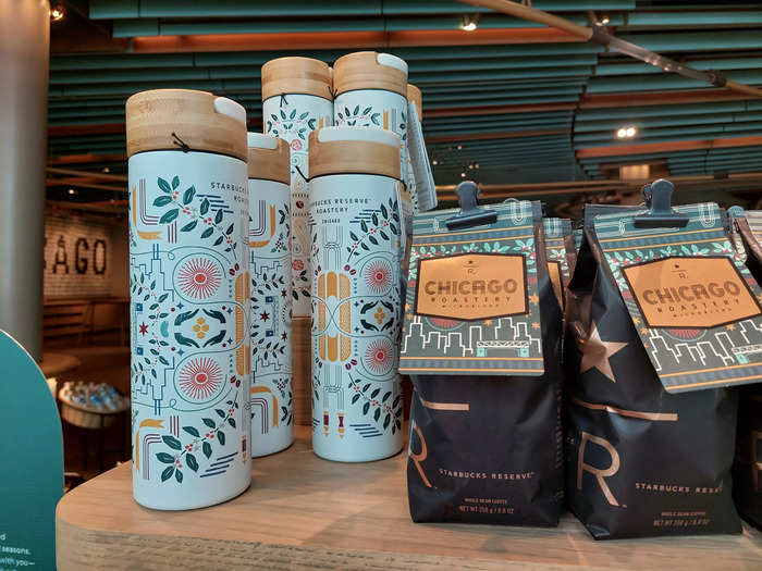 Some of the items were beautifully decorated, like these $35 bottles and packs of coffee beans.