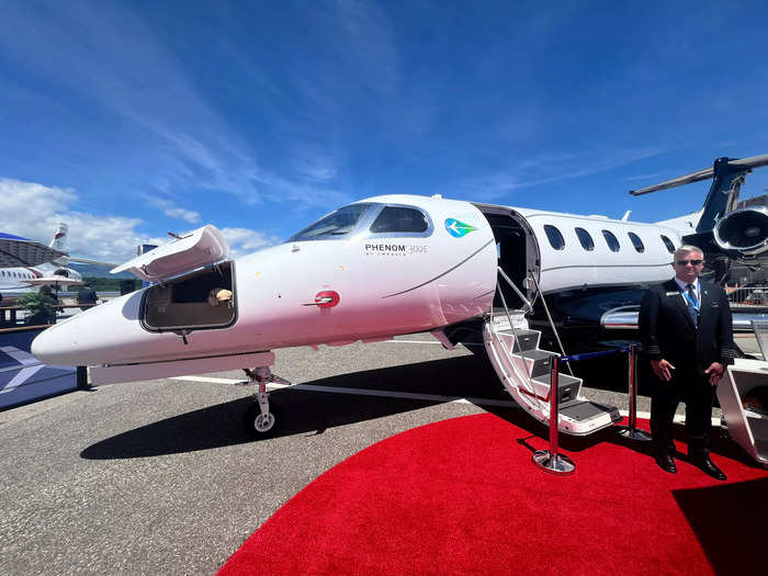 One of the more understated planes on display was the Embraer Phenom 300E, the newest version of the most flown aircraft in the US.