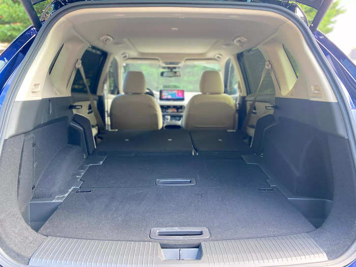 With the rear seats folded down, the Rogue boasts 74.1 cubic feet. 