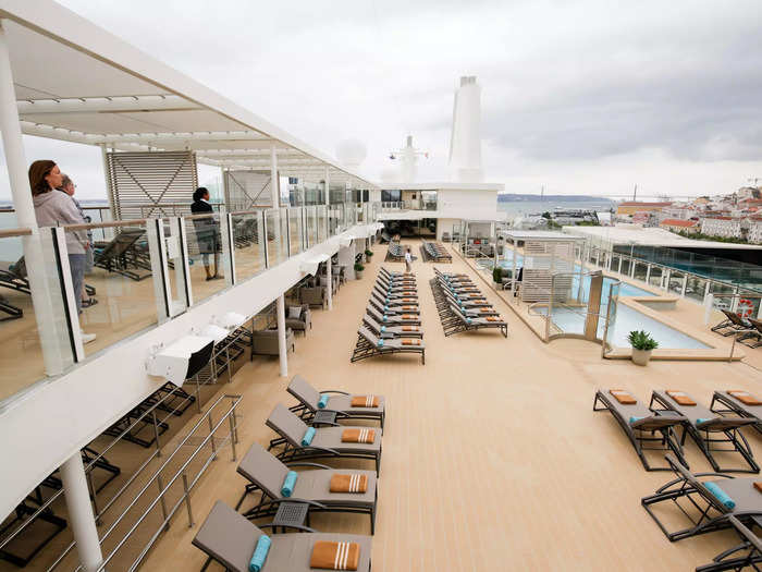 Like any traditional cruise, the largest pool is on an open-air deck.