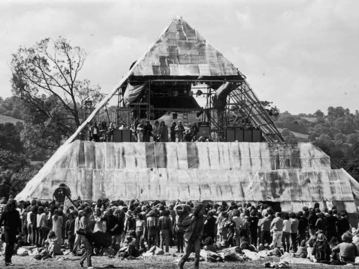 The iconic Glastonbury pyramid stage made its first appearance in 1971.