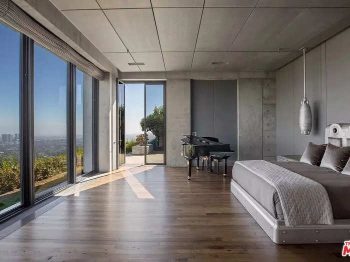 Some rooms are softened by wooden floors and expansive windows and skylights for the sun to brighten.