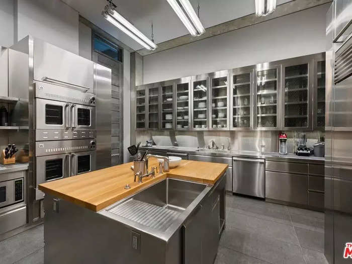 The kitchen is fully chrome, and nearly all the house