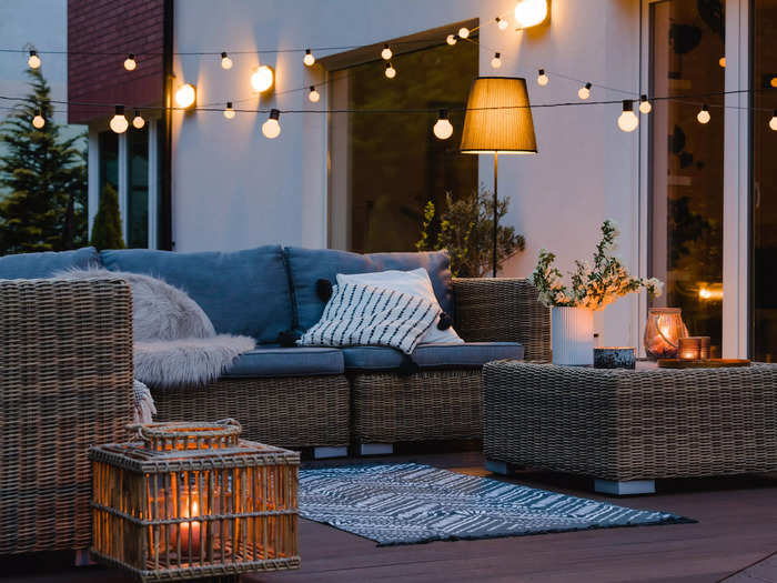 Brighten up the area with string or accent lights.