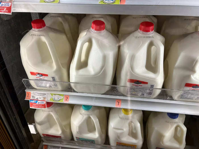 Milk was only 20 cents less expensive at this Safeway than at Whole Foods.