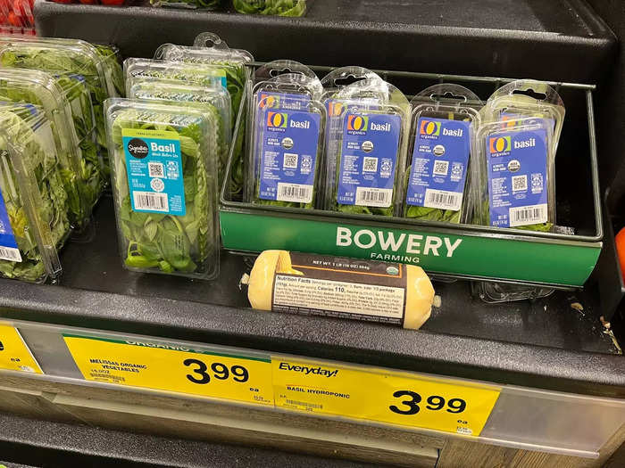 A number of items were the same price as Whole Foods, such as basil.