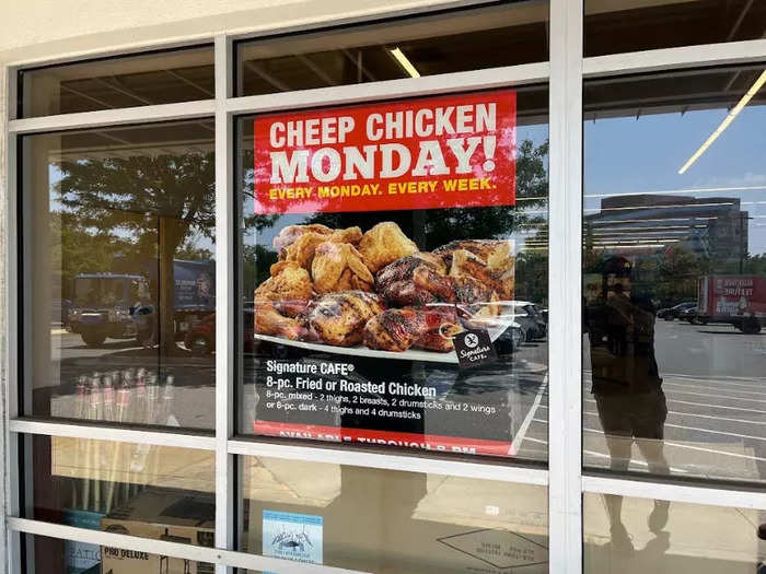 This poster for cheap chicken led me to believe I