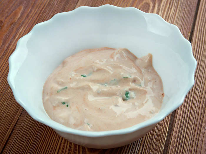Thousand Island dressing adds a creamy, tangy flavor.