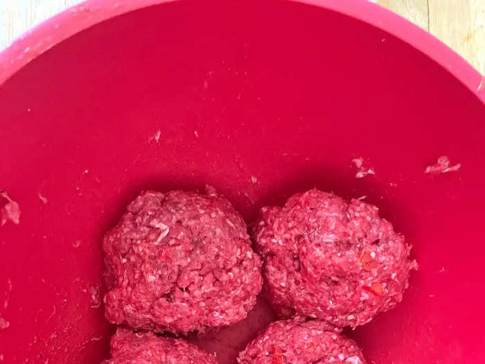 First I prepped my burgers.