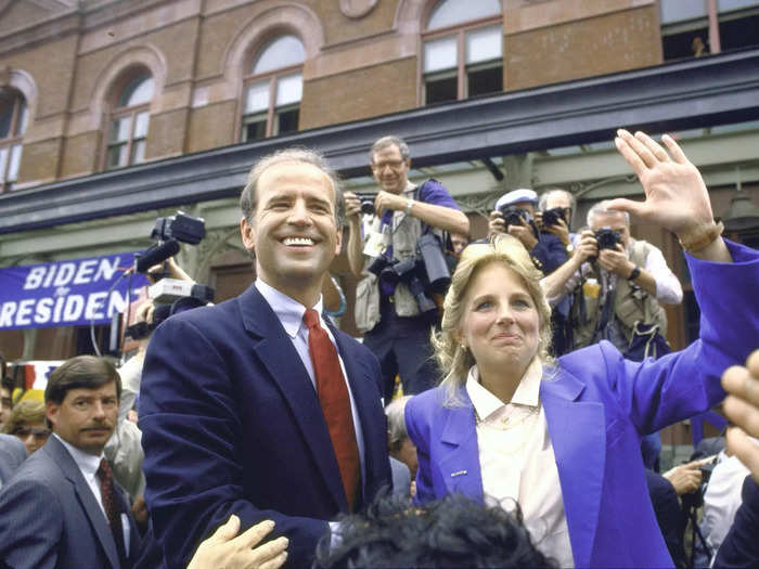 June 1987: When Joe announced his candidacy for president, Jill was by his side.