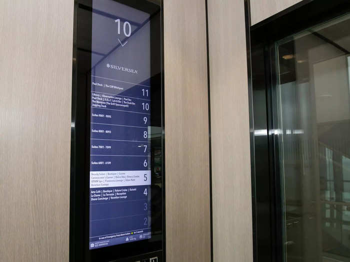 Once inside, travelers can select their desired floor on the touchscreen.