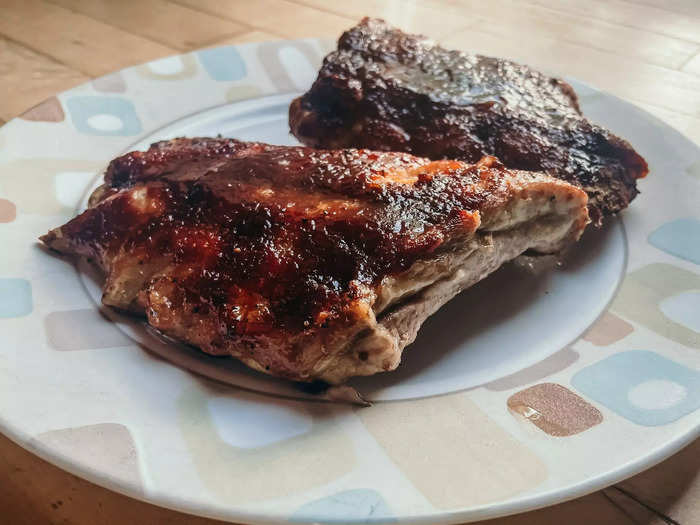 The air-fried ribs were done in record time. 