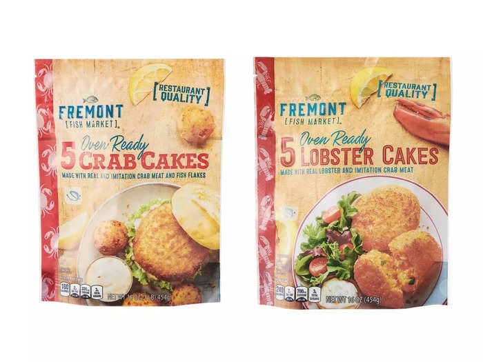 Enjoy a restaurant-quality seafood dinner with Fremont Fish Market crab or lobster cakes.