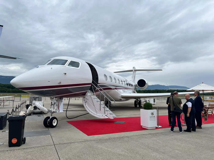 Qatar was evidently proud to show off the new jet. It was the only one on display at EBAXE that wasn