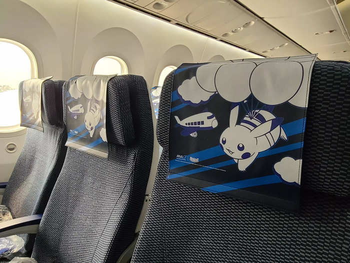 The headrest covers featured Pikachu.