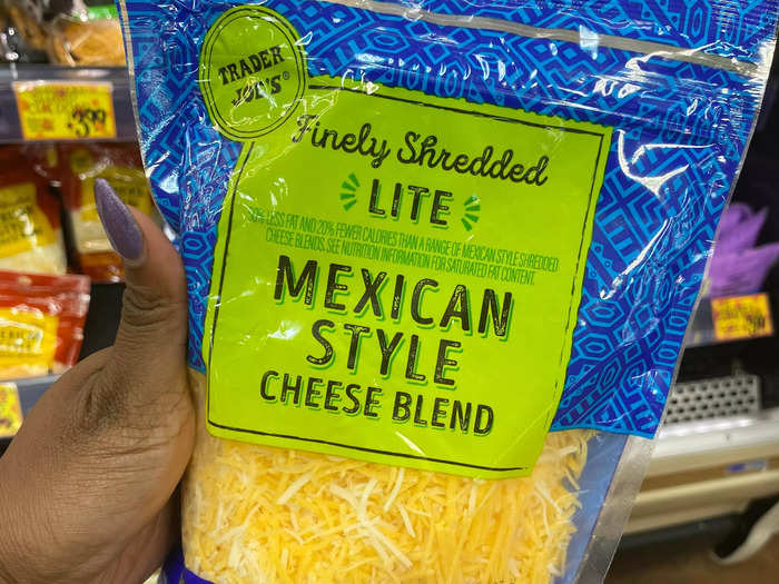 I love sprinkling low-fat shredded cheese on things for a protein kick. 