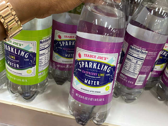 I always pick up some sparkling water. 