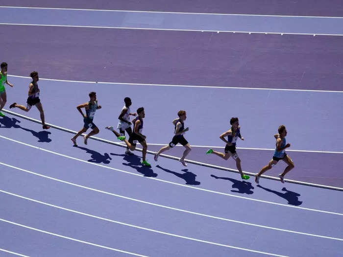 For the first time in Olympic history, athletes will run on a purple track.