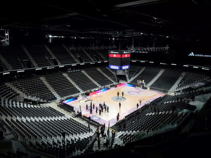 Like the Aquatics Centre, its seats are made out of 100 tons of recycled plastic.