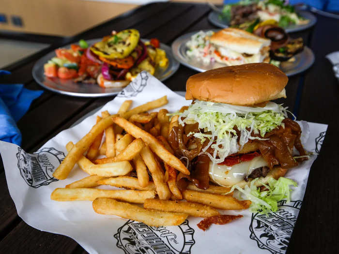 During the day, the seafood shack serves as a complimentary chicken stand, joining eight other free options.