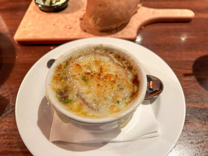 I ordered French onion soup as an appetizer.