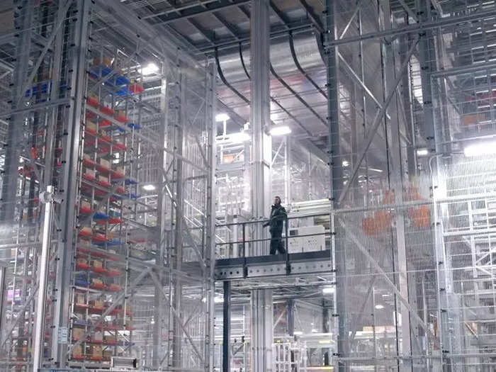 Robots then pull the items from throughout the warehouse