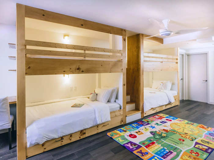 Guests can also choose to stay in a suite or room that connects to a separate bunkbed room, which can accommodate up to four guests.