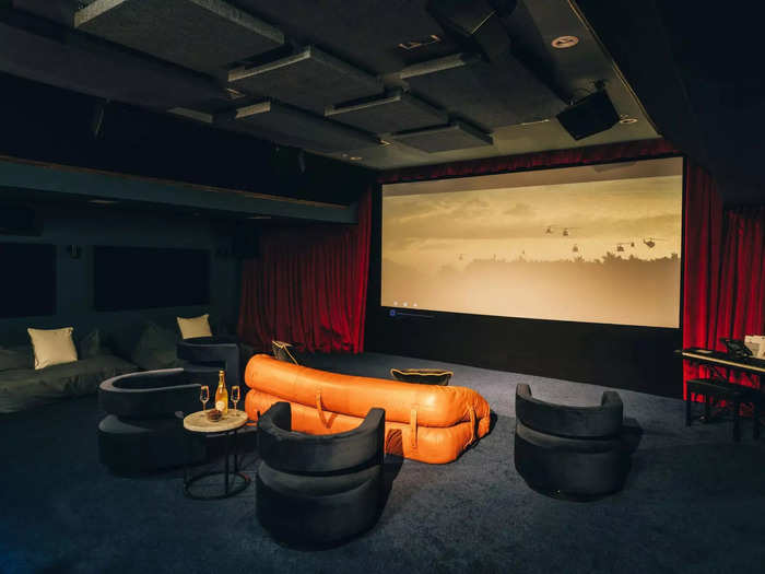 The theater, named after famed film director Dorothy Arzner, can also be transformed to accommodate up to 30 guests.