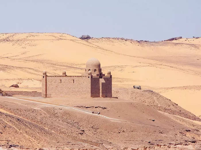 The necropolis is located near the modern-built mausoleum of Aga Khan. 