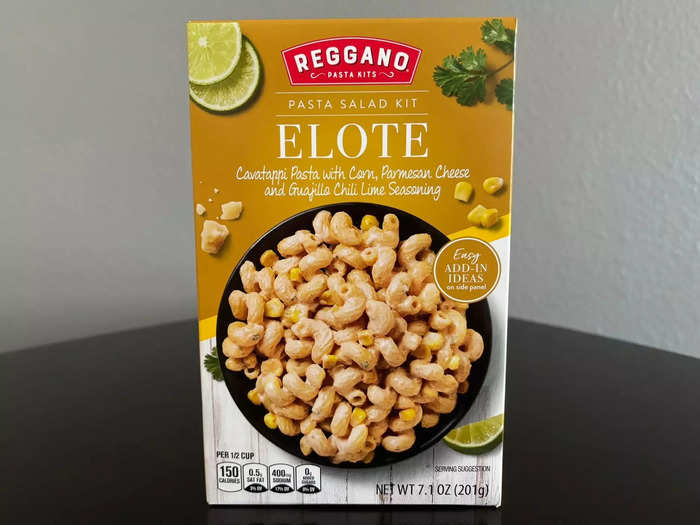 I was most looking forward to trying the Reggano elote pasta-salad kit.